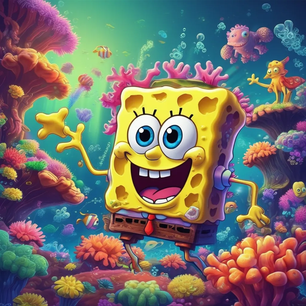 发布 - Spongebob Squarepants, digital illustration, cartoon style ...